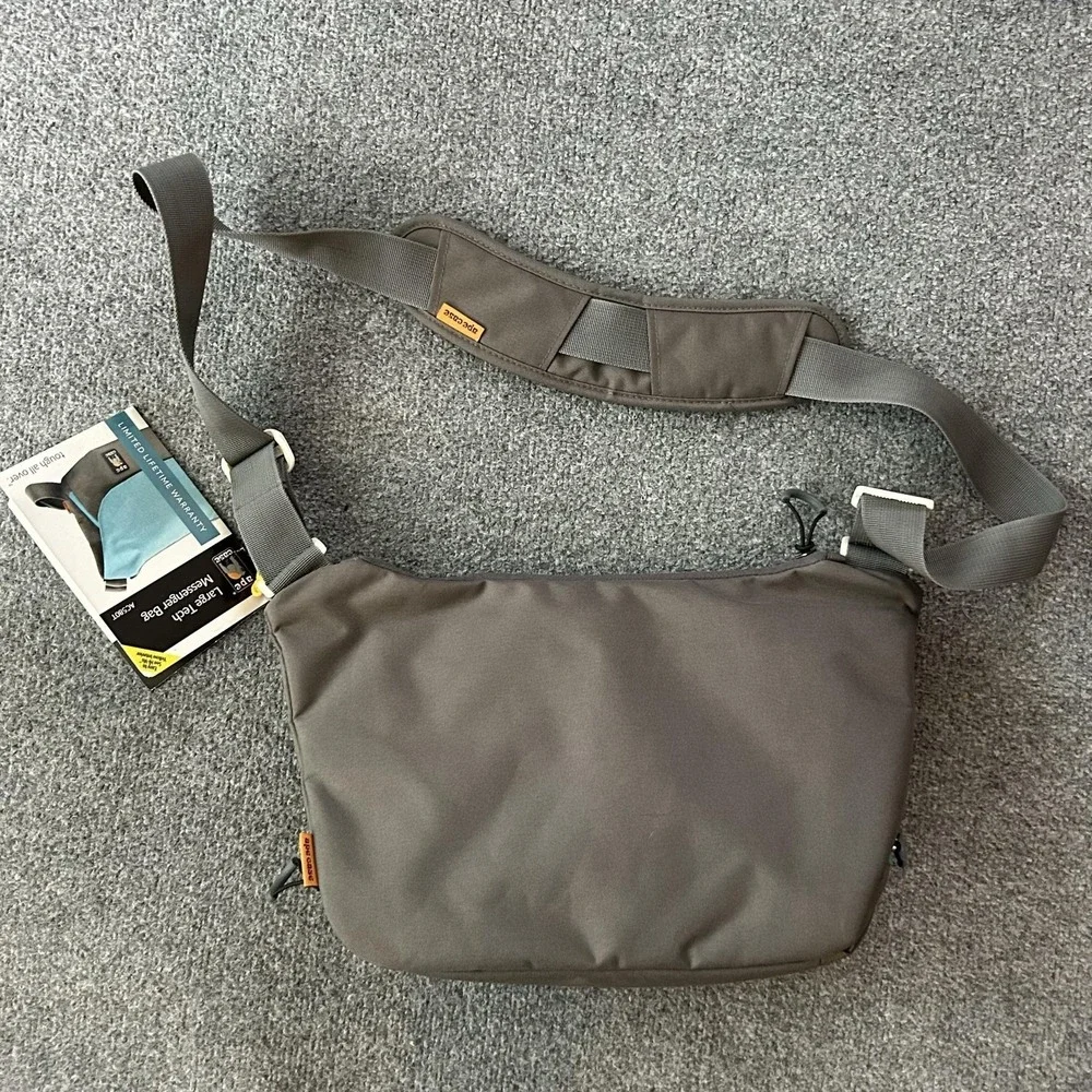 Ape Case AC580T Large Tech Messenger Bag Gray Teal DSLR Camera Padded Strap